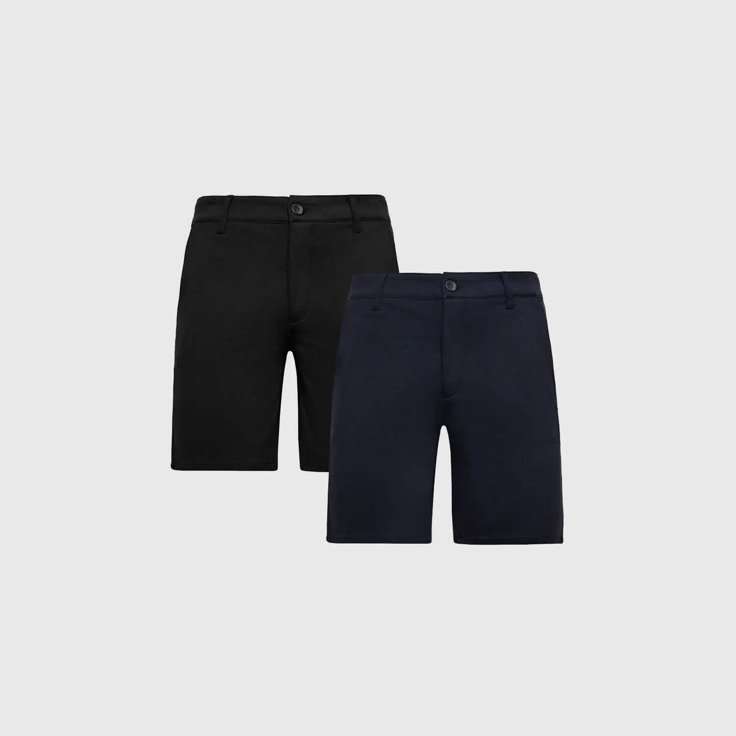 9" Black/Navy Comfort Knit Chino Shorts 2-Pack