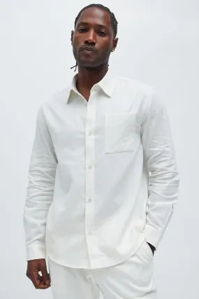 Bahamas Linen Long Sleeve Shirt - White