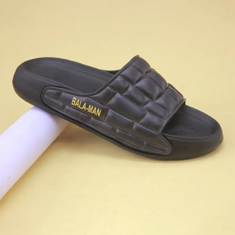 Balaman Black Soft Slippers for Men