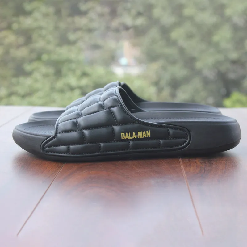 Balaman Black Soft Slippers for Men