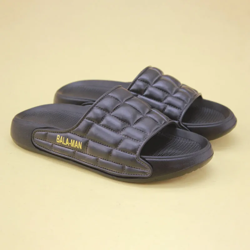 Balaman Black Soft Slippers for Men