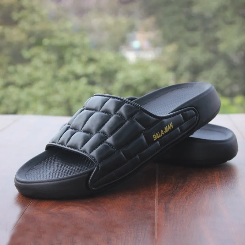 Balaman Black Soft Slippers for Men