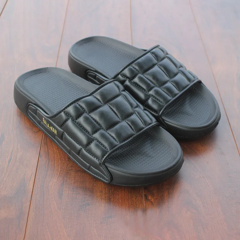 Balaman Black Soft Slippers for Men