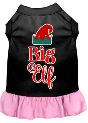 Big Elf Screen Print Dog Dress Black With Light Pink Xxl