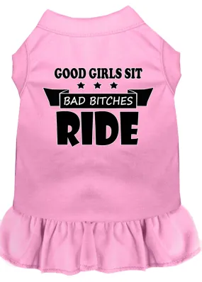 Bitches Ride Screen Print Dog Dress Light Pink Xxxl (20)