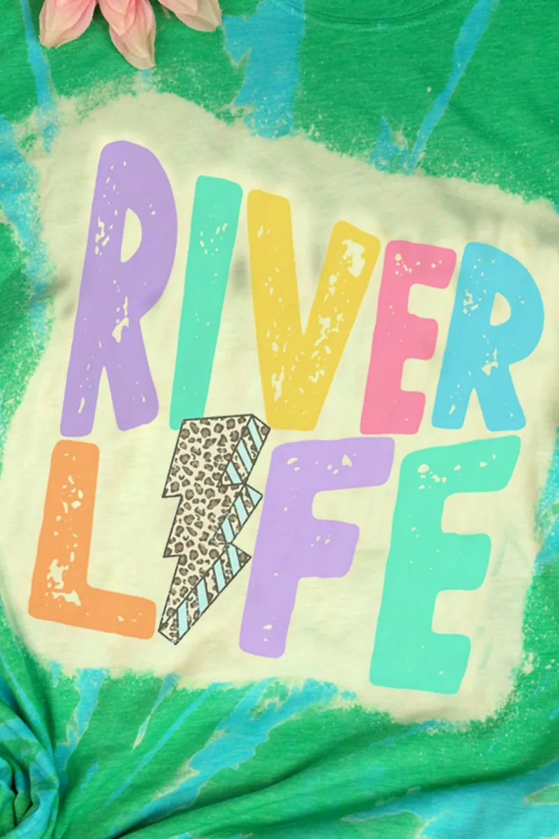 Bleached River Life Bolt Poly/Cotton Tee