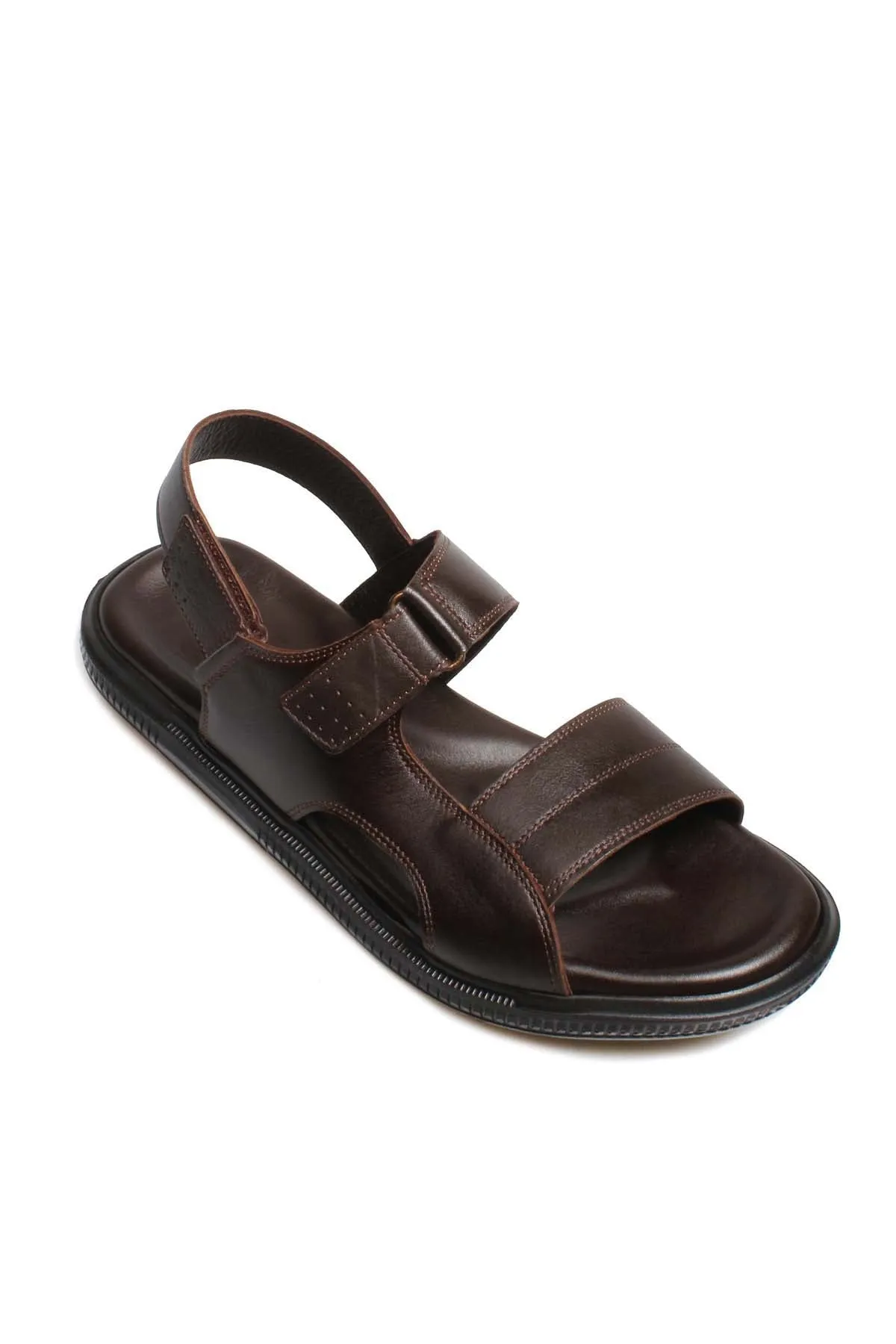 Brown Leather Velcro Sandals Wessi