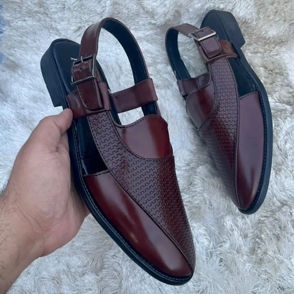 Classic Peshawar Sandals Leather Jutti Shoes For Men