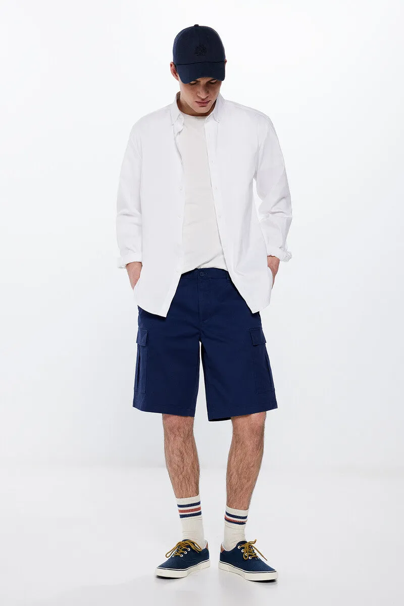 Comfort fit cargo Bermuda shorts - Navy