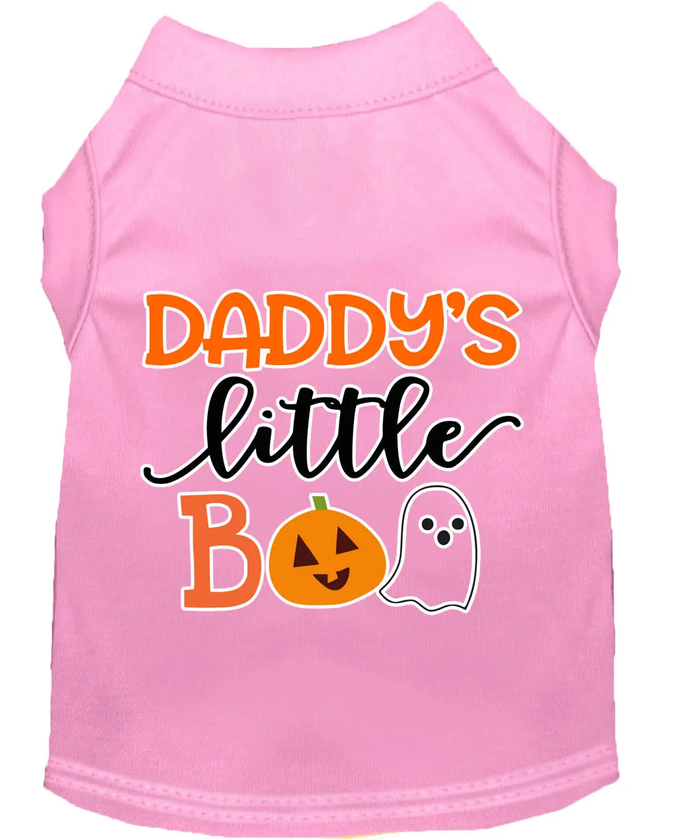 Daddy's Little Boo Screen Print Dog Shirt Light Pink Xxxl