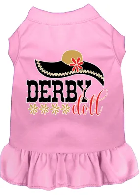 Derby Doll Screen Print Dog Dress Light Pink Lg (14)