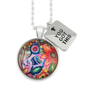 FLORAL WONDERS - Bright Silver 'YOU GOT THIS' Necklace - Cabana (10611)