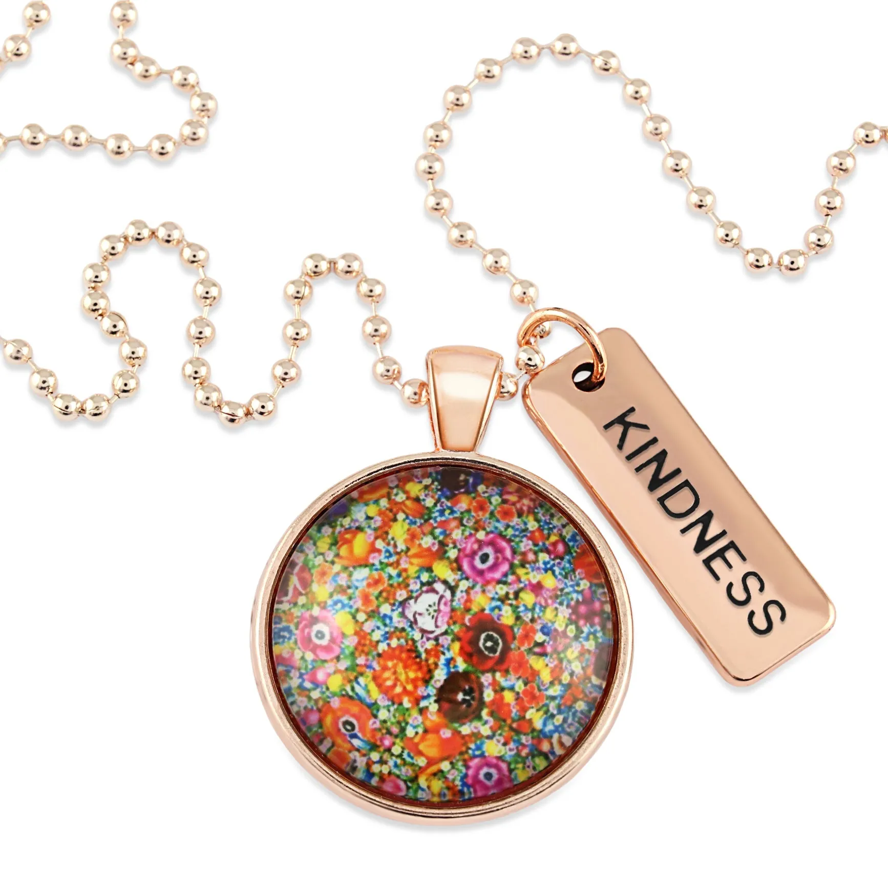 FLORAL WONDERS - Rose Gold 'KINDNESS' Necklace - Flower Patch (10744)