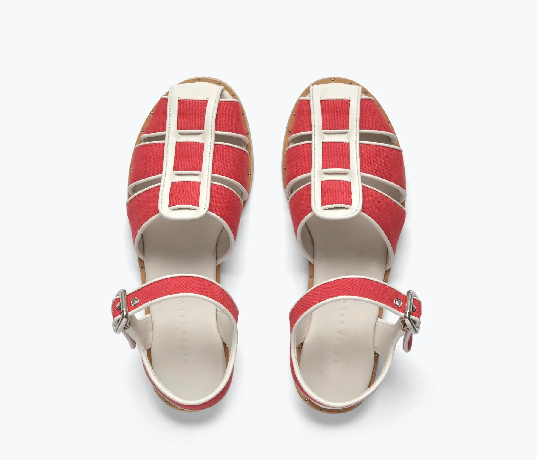 Freda Salvador – Sera Fisherman Sandal in Scarlet Canvas