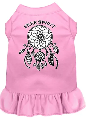 Free Spirit Screen Print Dog Dress Light Pink Xs (8)