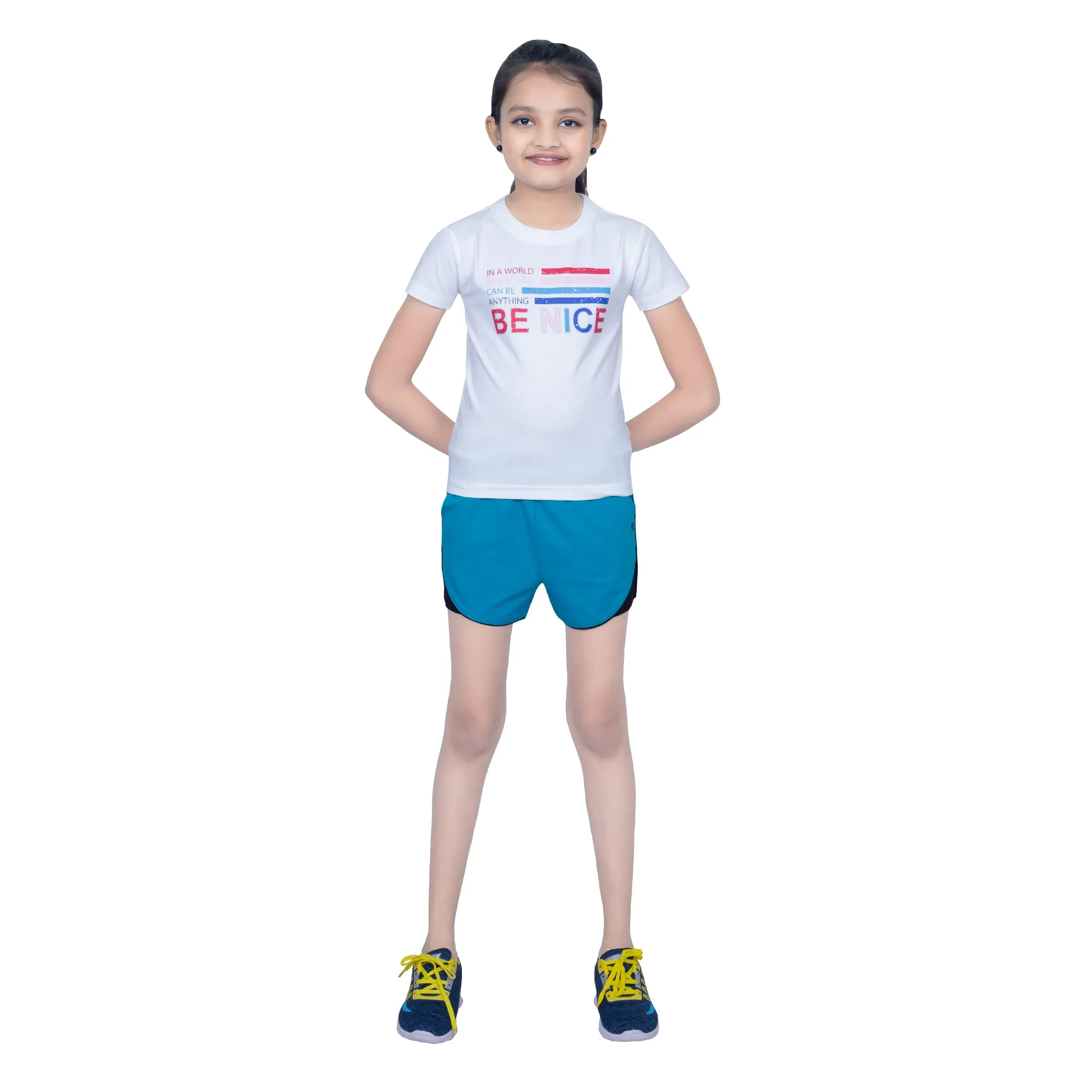 Girls Teal Comfort Cotton Shorts