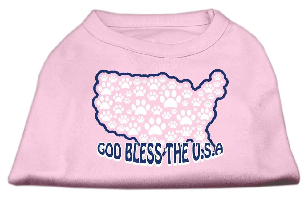 God Bless USA Screen Print Shirts Light Pink XS (8)