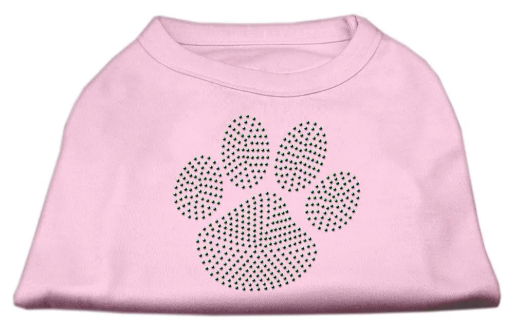 Green Paw Rhinestud Shirts Light Pink L (14)