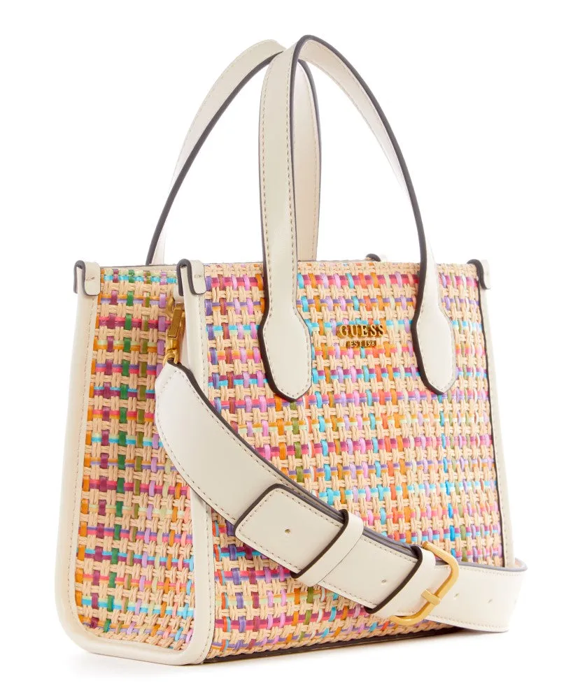 GUESS Silvana Colorful Straw Mini Tote Handbag