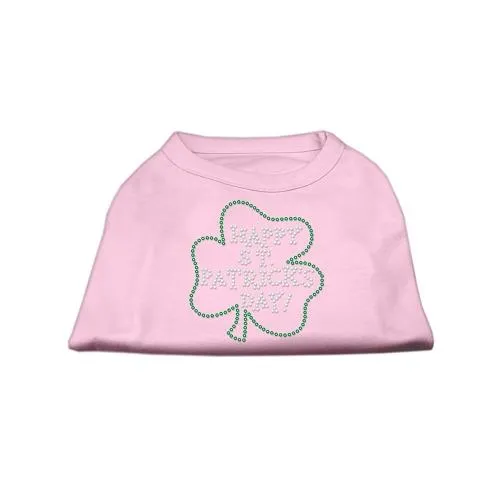 Happy St. Patrick's Day Rhinestone Shirts Light Pink S (10)