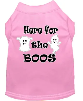 Here For The Boos Screen Print Dog Shirt Light Pink Xl (16)