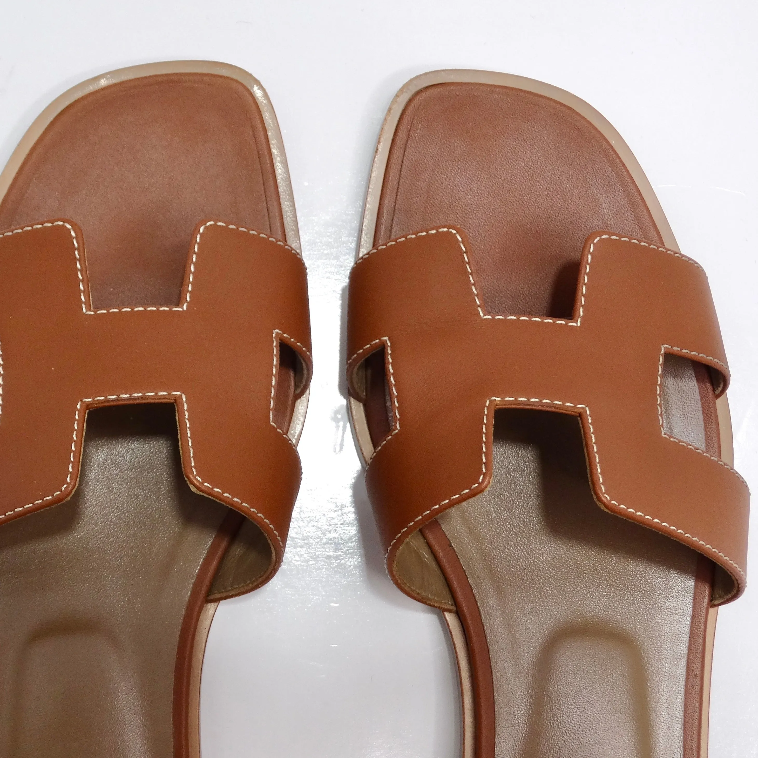 Hermes Oran Sandals Brown