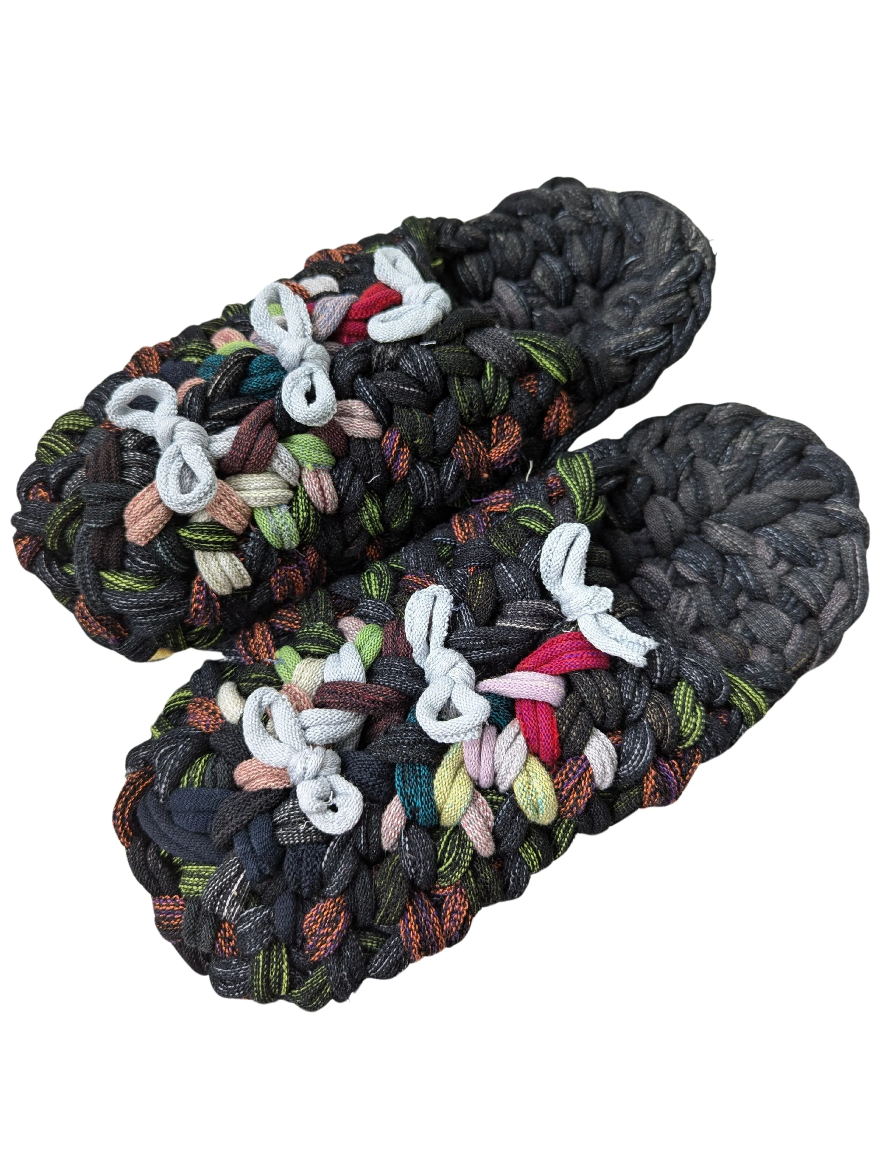 Large | Knit up-cycle slippers 2024-L124 [Large]