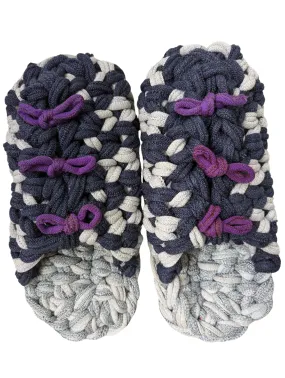 Large | Knit up-cycle slippers 2024-L125 [Large]