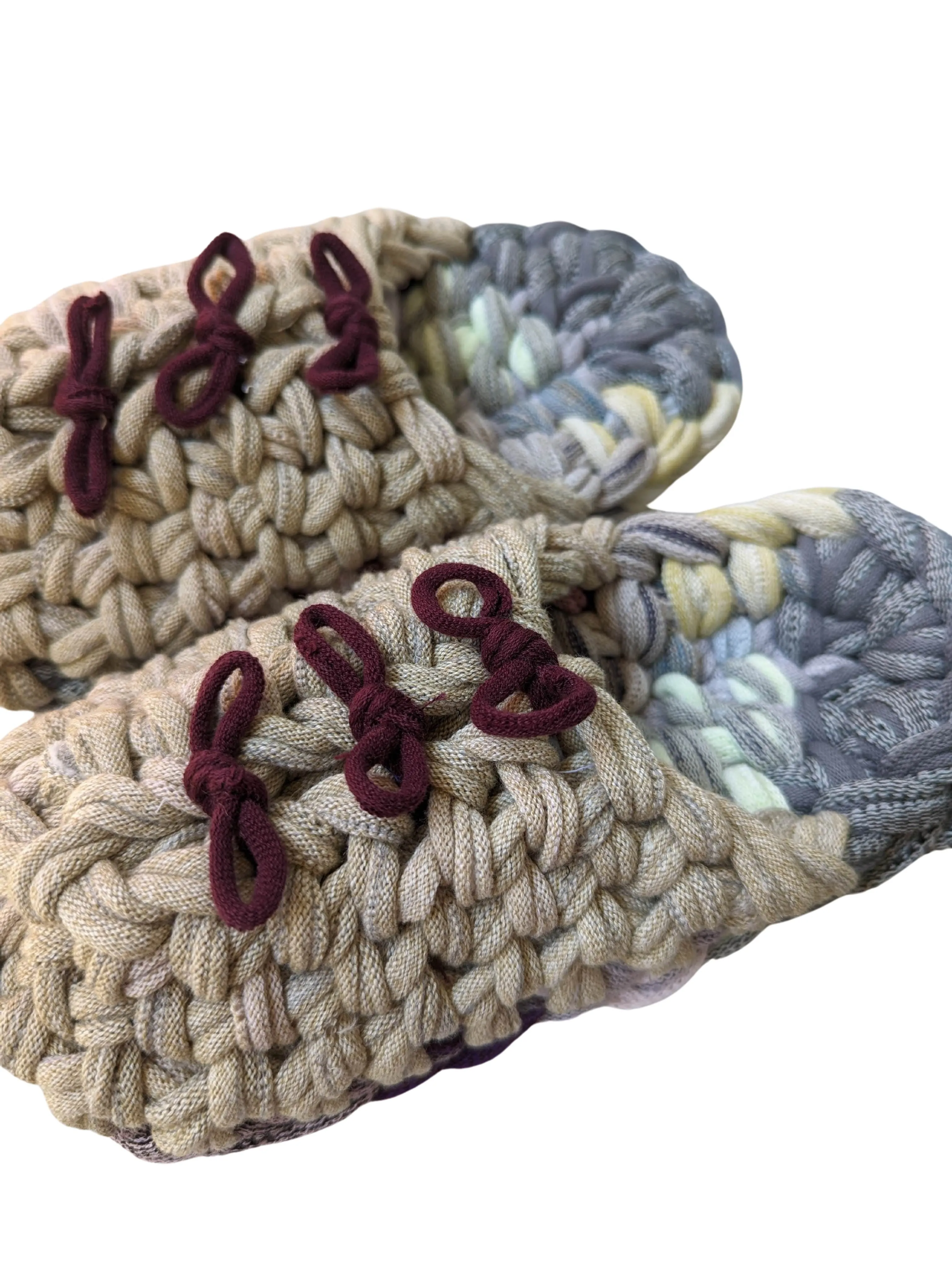 Large | Knit up-cycle slippers 2024-L64 [Large]