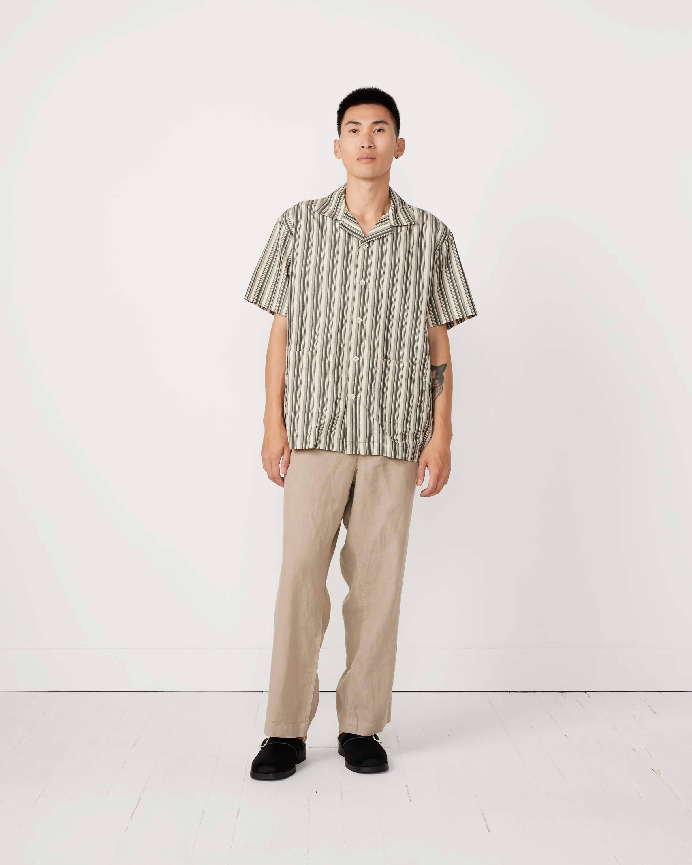 Linen Tab Trouser in Desert