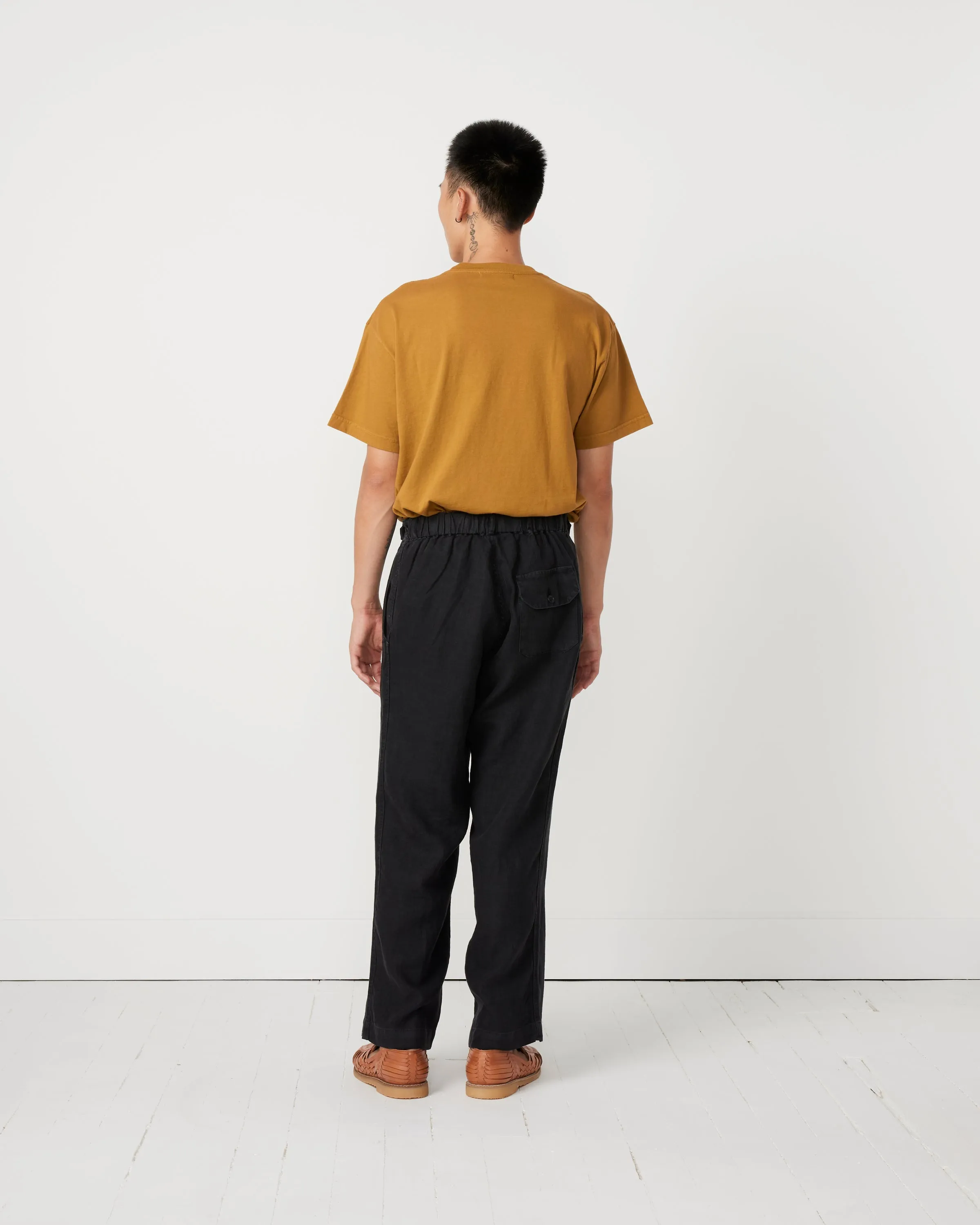 Linen Tab Trouser in Night