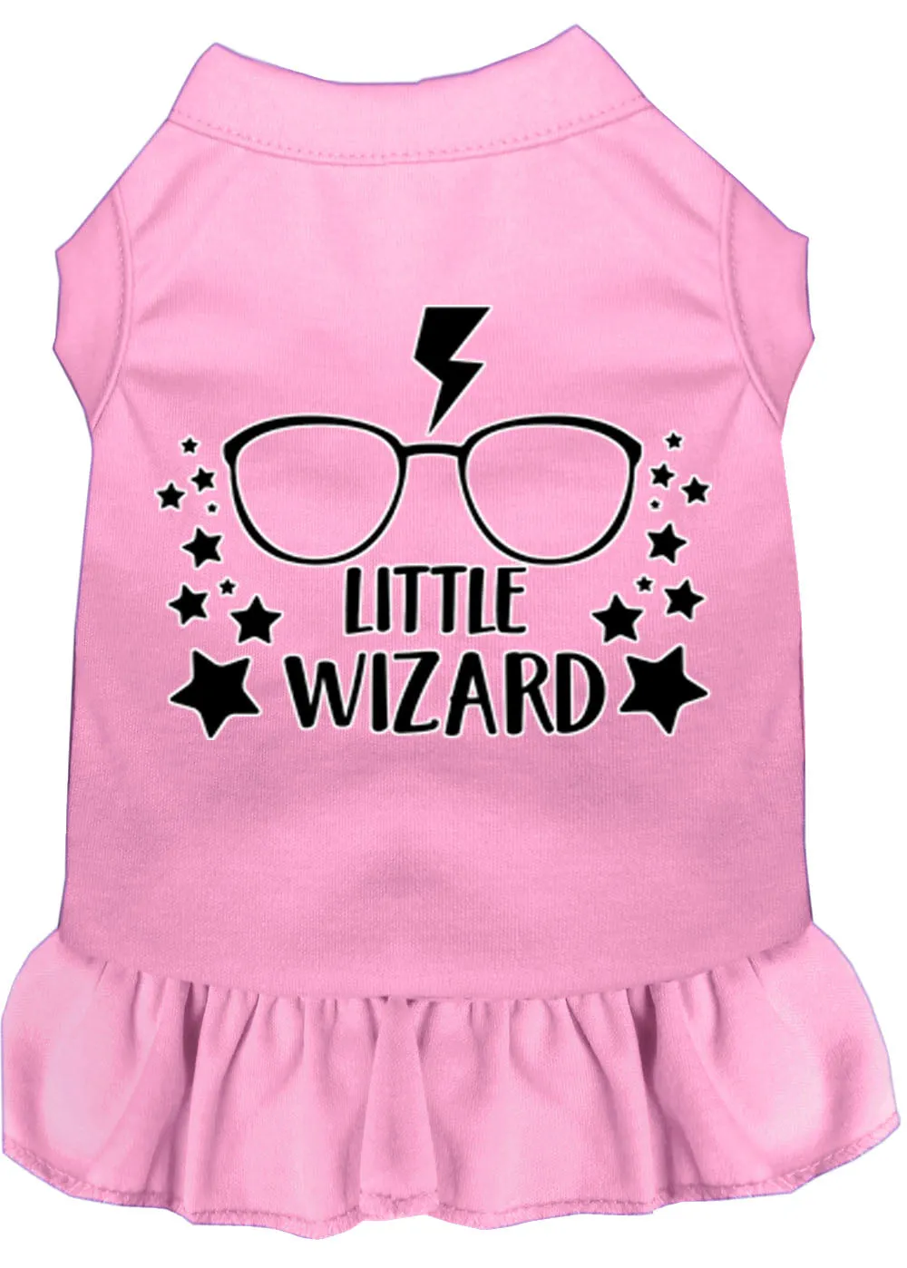 Little Wizard Screen Print Dog Dress Light Pink 4x (22)