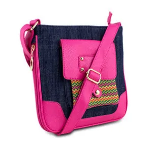 Mad Style Shellie Crossbody, Blue Denim/Pink