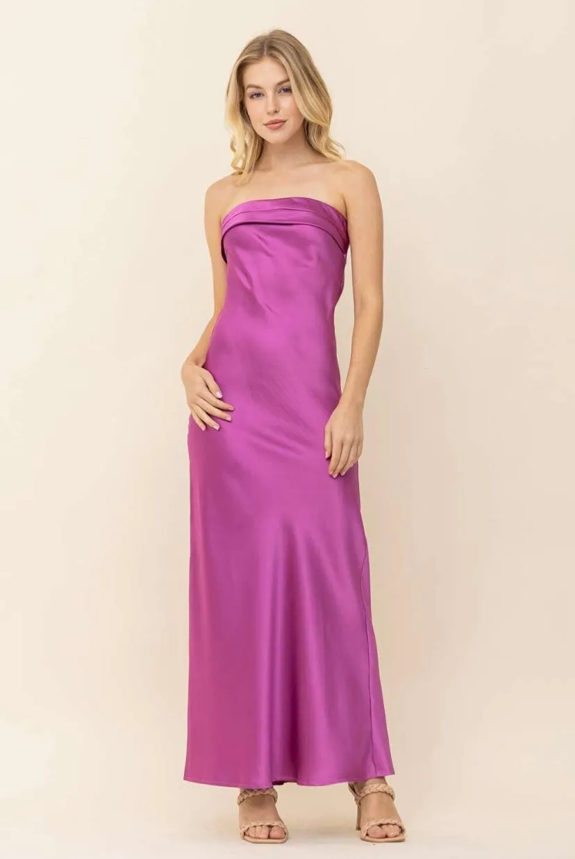 Magenta Strapless Maxi