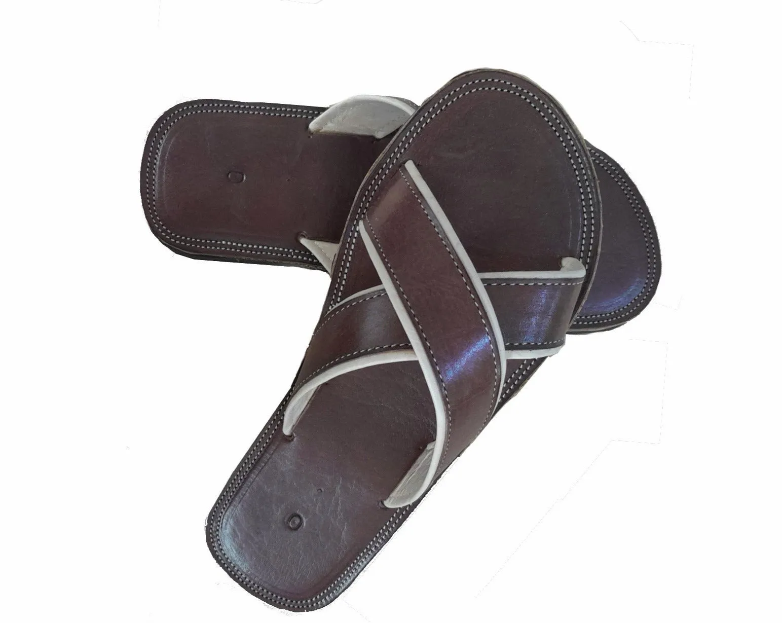 Mens Leather Sandal - Brown - Adil