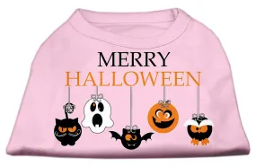 Merry Halloween Screen Print Dog Shirt Light Pink Lg (14)