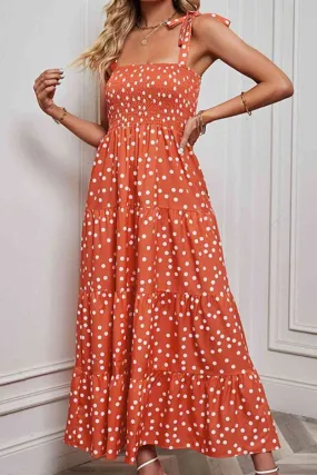 Midsummer Dreams Sleeveless Polka Dot Maxi Dress