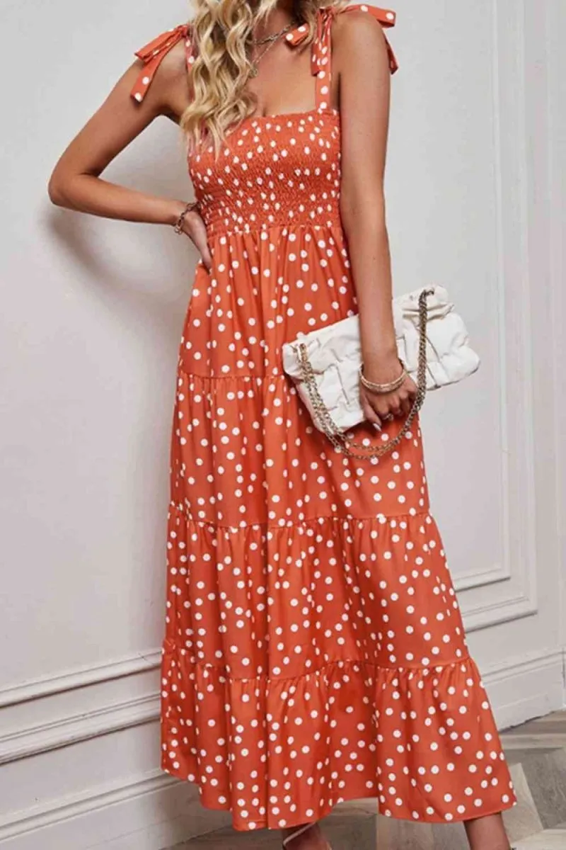 Midsummer Dreams Sleeveless Polka Dot Maxi Dress