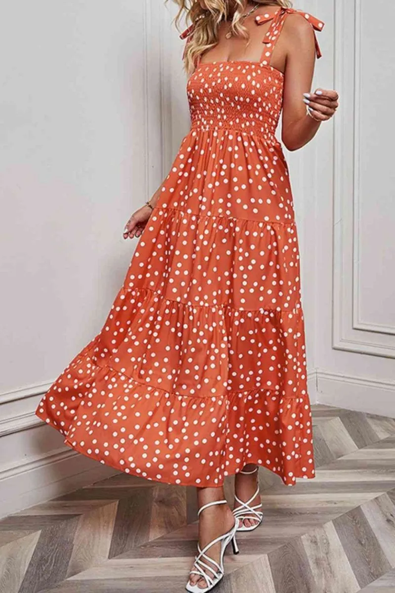 Midsummer Dreams Sleeveless Polka Dot Maxi Dress