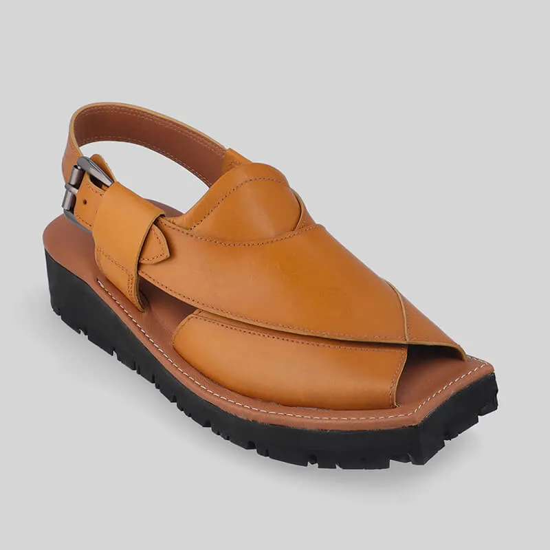 Mikaal C2R Mens Cowhide Rugged Leather Sandals Peshawari Chappal