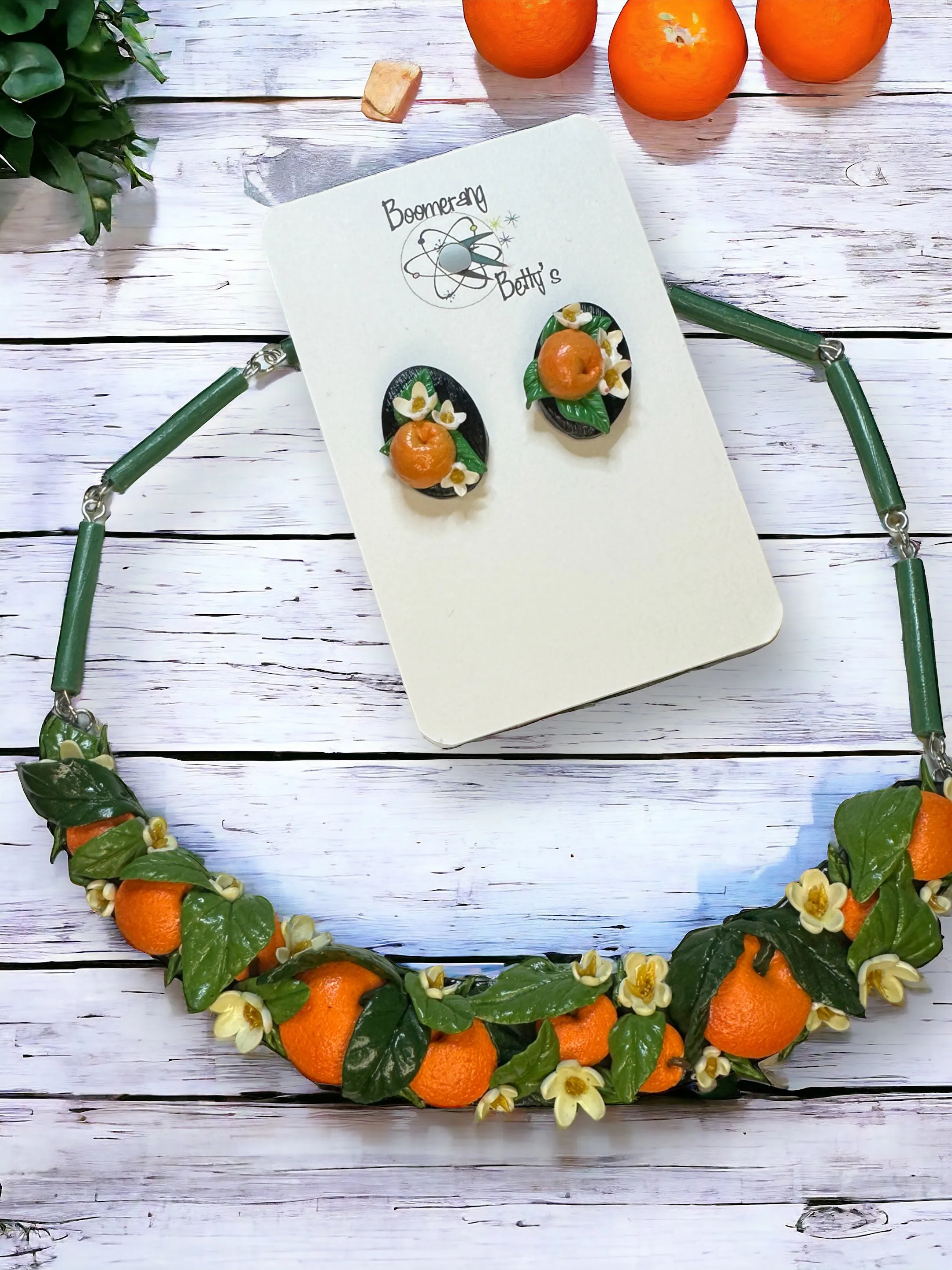 Orange You Glad Vintage Inspired Fruit Collar Necklace