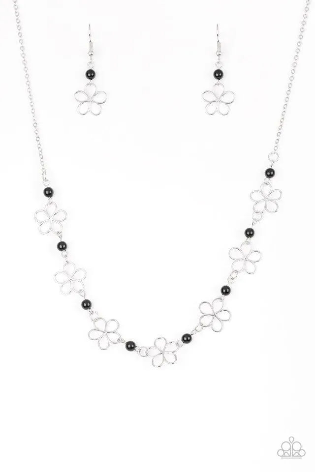 Paparazzi Necklace ~ Always Abloom - Black