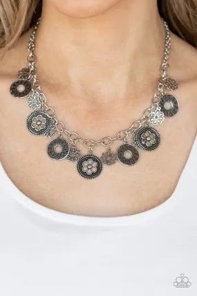 Paparazzi Necklace ~ Meadow Masquerade - Silver