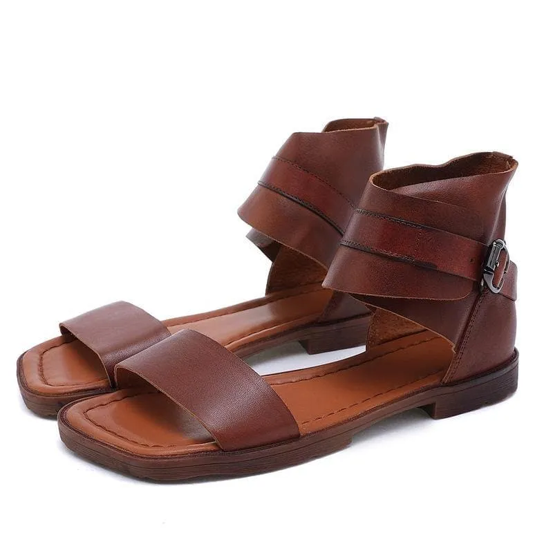 Plus Size Chocolate best sandals for walking Cowhide Leather