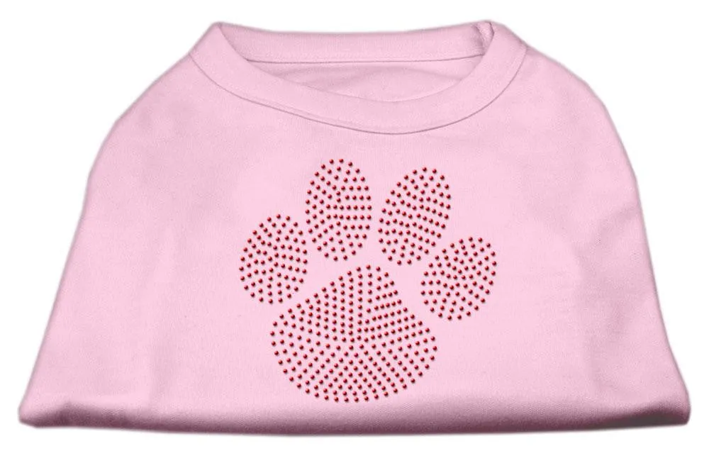 Red Paw Rhinestud Shirts Light Pink XXL (18)