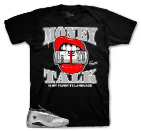 Retro 14 Metallic Silver Money Talk Shirt