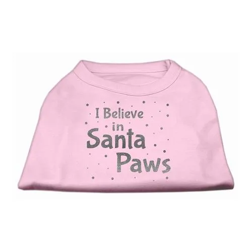 Screenprint Santa Paws Pet Shirt Light Pink XXXL (20)