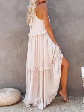 Sleeveless Ruffle Maxi Dress