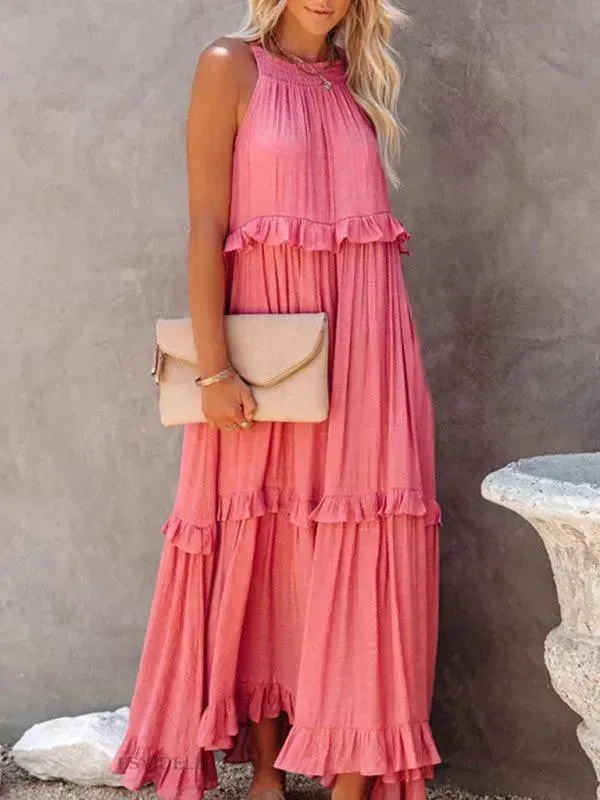 Sleeveless Ruffle Maxi Dress