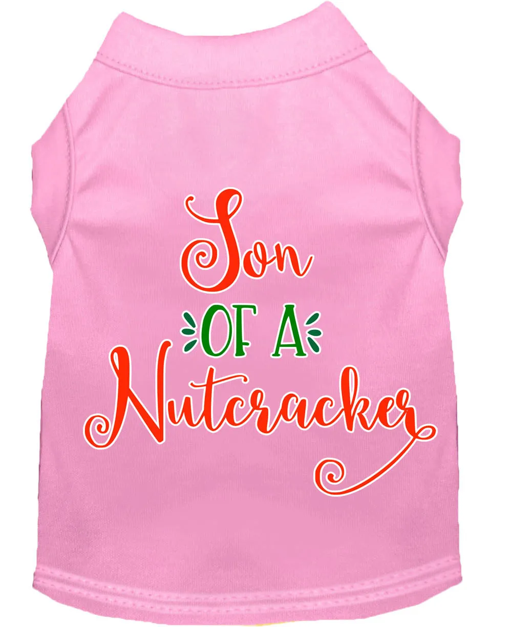 Son Of A Nutcracker Screen Print Dog Shirt Light Pink Xl